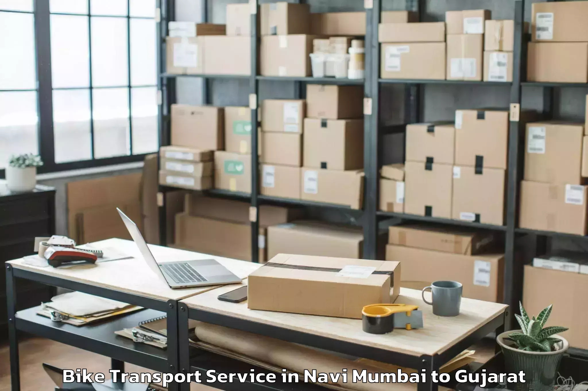 Book Navi Mumbai to Jamjodhpur Bike Transport Online